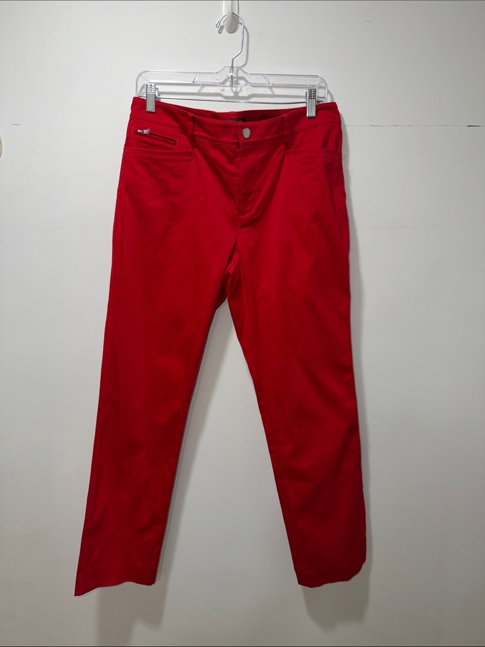 Lauren Ralph Lauren Vintage Red Flat Front Trouser Pant 10 Preppy Coastal Grunge